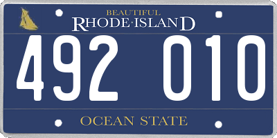 RI license plate 492010