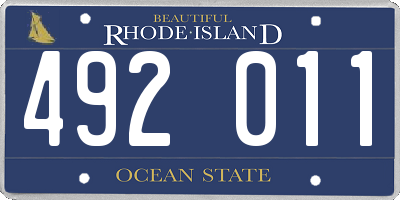 RI license plate 492011