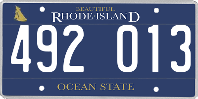 RI license plate 492013