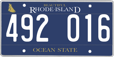 RI license plate 492016