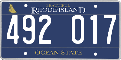 RI license plate 492017