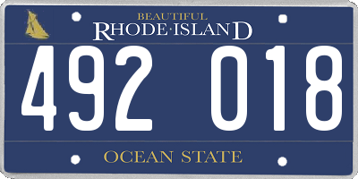 RI license plate 492018