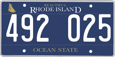 RI license plate 492025