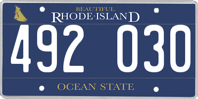 RI license plate 492030
