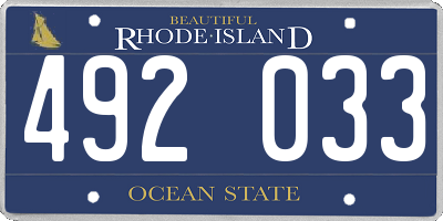 RI license plate 492033