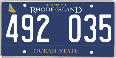 RI license plate 492035
