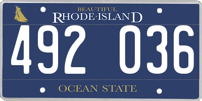 RI license plate 492036