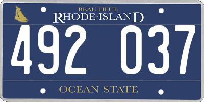 RI license plate 492037