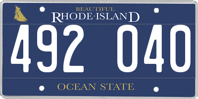 RI license plate 492040