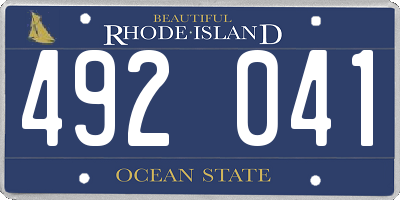RI license plate 492041