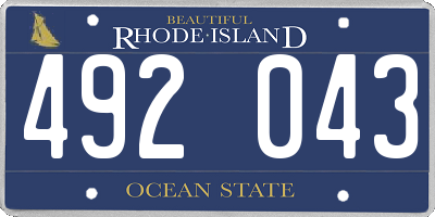 RI license plate 492043
