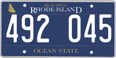 RI license plate 492045