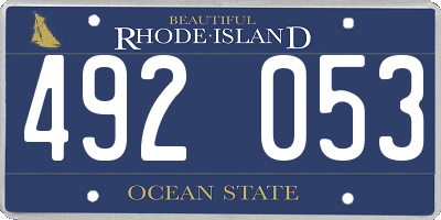 RI license plate 492053