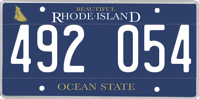RI license plate 492054
