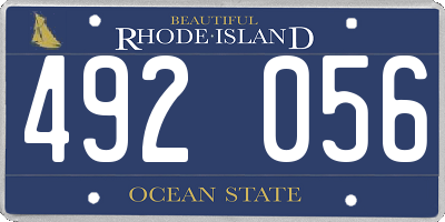 RI license plate 492056