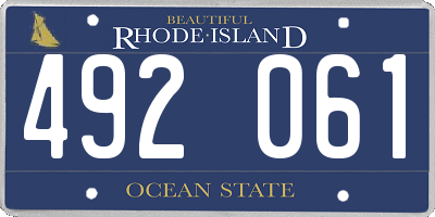 RI license plate 492061