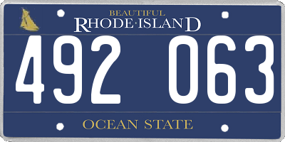 RI license plate 492063