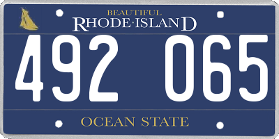 RI license plate 492065