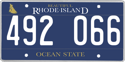 RI license plate 492066