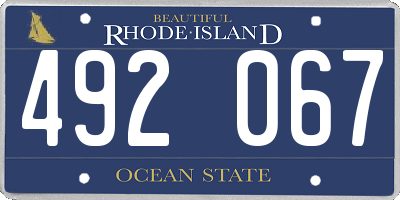 RI license plate 492067