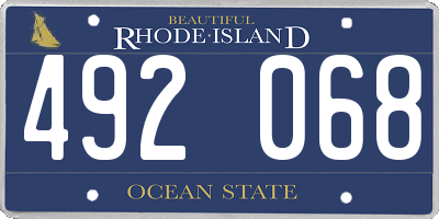 RI license plate 492068