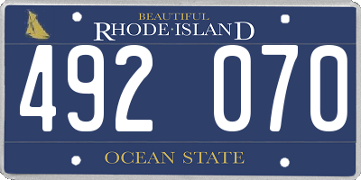 RI license plate 492070