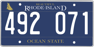 RI license plate 492071