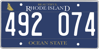 RI license plate 492074