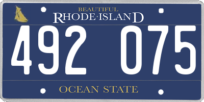 RI license plate 492075