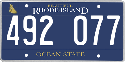 RI license plate 492077