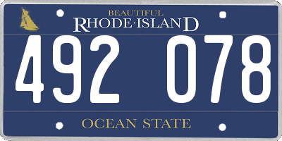 RI license plate 492078