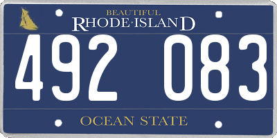 RI license plate 492083
