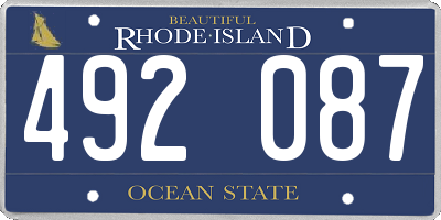 RI license plate 492087