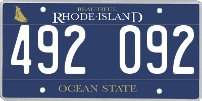 RI license plate 492092