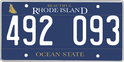 RI license plate 492093