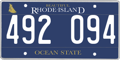 RI license plate 492094