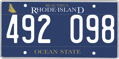 RI license plate 492098