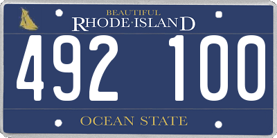 RI license plate 492100