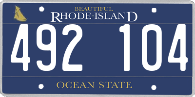 RI license plate 492104