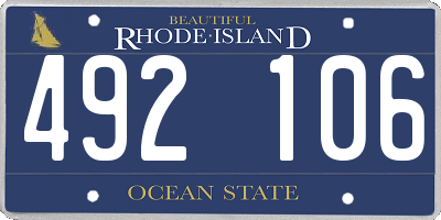 RI license plate 492106