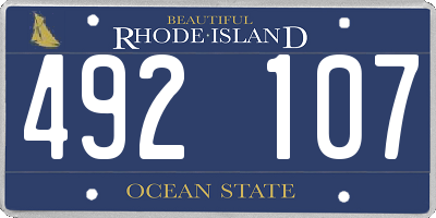 RI license plate 492107