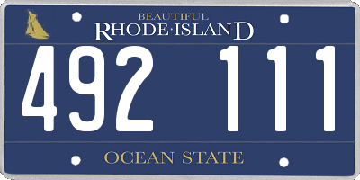 RI license plate 492111