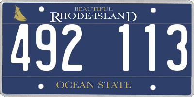 RI license plate 492113