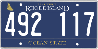 RI license plate 492117