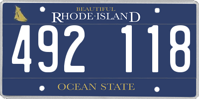 RI license plate 492118