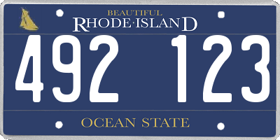RI license plate 492123
