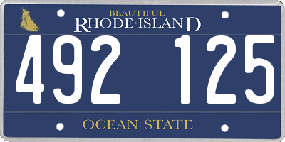 RI license plate 492125