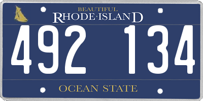 RI license plate 492134