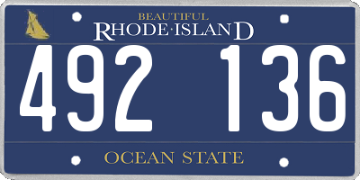 RI license plate 492136