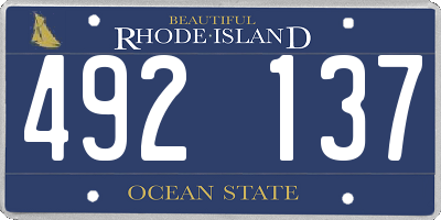 RI license plate 492137